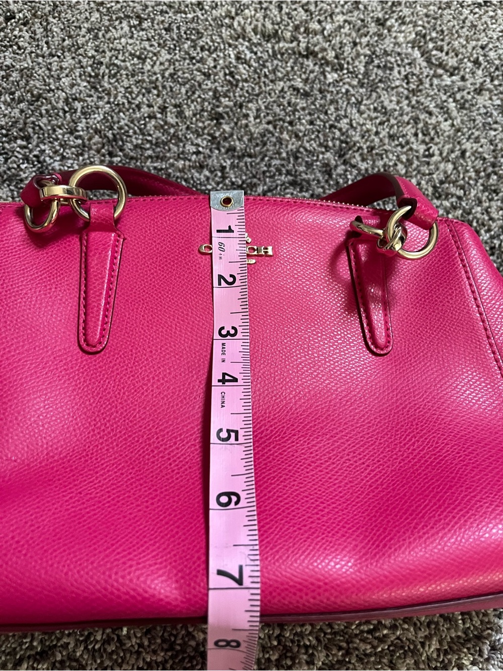 Coach Christie Mini Carryall Hot Pink Coach Crossbody Satchel - Picture 12 of 16